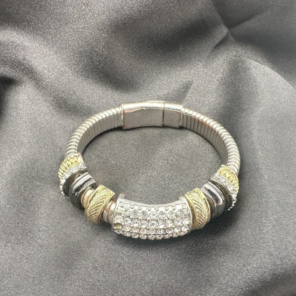 Vintage Y2K Clear Rhinestone Bracelet Retro Statement Women's Classic Jewelry